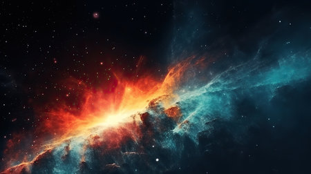 Galaxy and Nebula. abstract space background. Endless universe with stars and galaxies in outer space. Cosmos art. Generative AIの素材