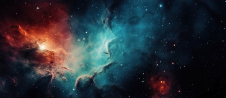 Galaxy and Nebula. abstract space background. Endless universe with stars and galaxies in outer space. Cosmos art. Generative AIの素材