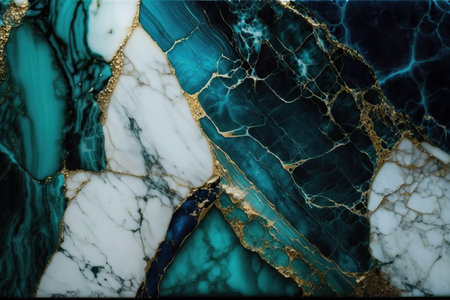 Luxury marble texture background white emerald gold. Natural stone color pattern Generative AIの素材
