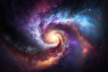 Galaxy and Nebula. abstract space background. Endless universe with stars and galaxies in outer space. Cosmos art. Generative AIの素材