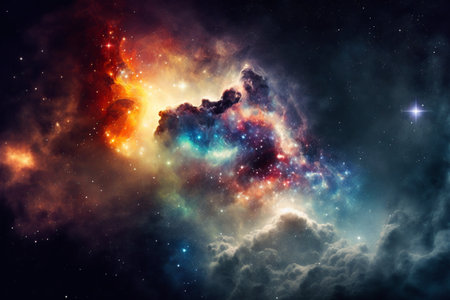 Galaxy and Nebula. abstract space background. Endless universe with stars and galaxies in outer space. Cosmos art. Generative AIの素材