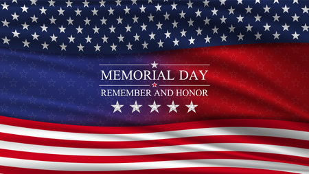 memorial day background. National holiday of the USA. united states flag horizontal poster. vector illustration.のイラスト素材