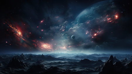 Fantasy alien planet. 3D rendering.の素材