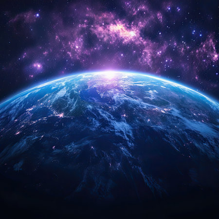 Planet Earth in space.の素材