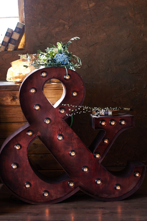 Beautiful summer floral bouquet for girls. Bouquet for a first date and for wedding. Bright colors studioの写真素材