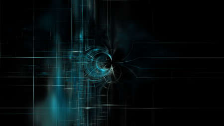 Hi tech digital interior Abstract data center server, business technology blured Polygonal geometric...