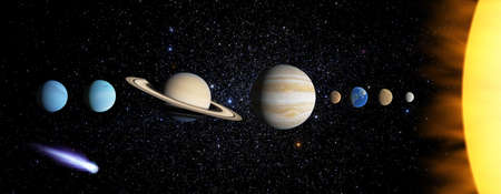 Solar system planet space, sun Mercury Venus earth Mars Jupiter Saturn Uranus Neptune planet cosmos....
