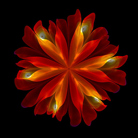 Luminous modern abstract background, fractal world. Digital space for use in design. Round shapes and lines. 3d renderingの写真素材