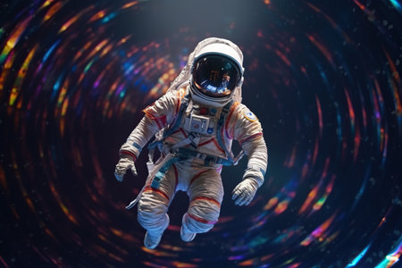 Astronaut in outer space. Spaceman in outer space.の素材