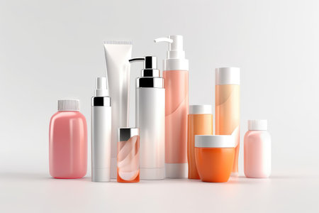 Beauty product on a white background close-up, professional cosmeticsの素材