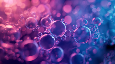 close up of colorful and dark blue bubbles are arranged in a rainbow pattern, drinkの素材
