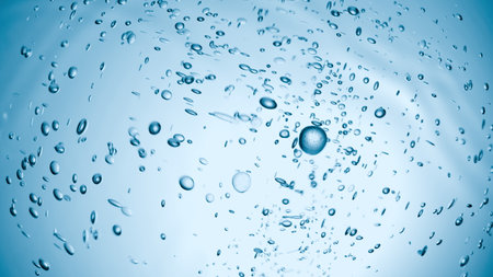 Suspended water droplets shimmer in a tranquil setting, creating a mesmerizing display of movement...