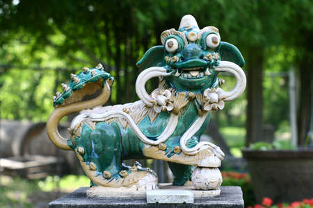 Chinese art sculpture Kilen or dragonの写真素材