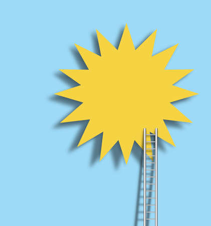 Sun and ladderの写真素材