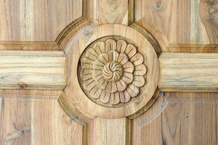 Carved wooden doorの写真素材
