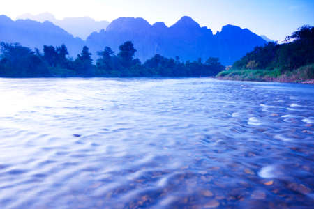 River in vangviengの写真素材