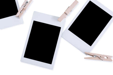 Retro photo frame isolated on white background
