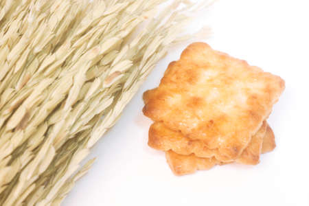 biscuits and rice spike isolated on withe background