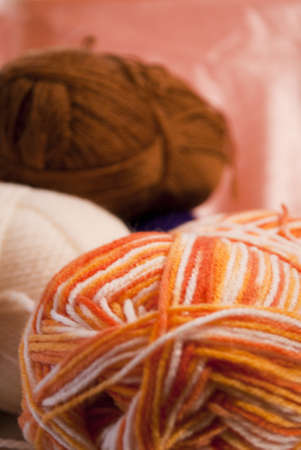 Some colored skein of thread close up