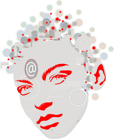 An illustration of a colorful female face design.のイラスト素材