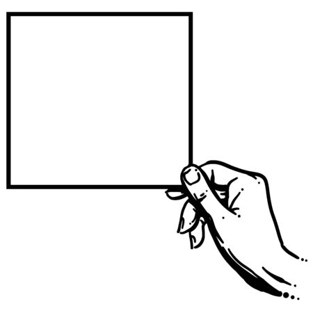 blank sign held by handのイラスト素材