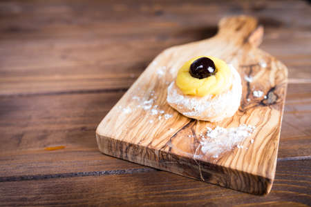 Zeppole, italian pastry for father day, from Apulia, south Italyの写真素材