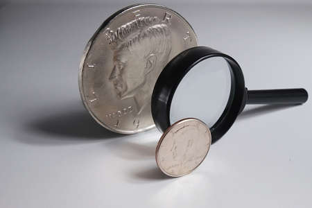 Half Dollar Magnified to Jumbo Sizeの写真素材