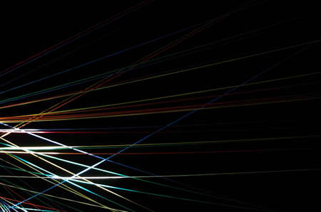 Colorful thread lines decoration from a summer festival. Abstract background sceneの写真素材