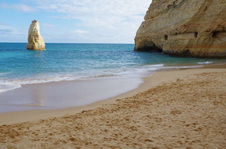 Carvalho beach in Carvoeiro, Lagoa. Famous travel destination in Algarve, Portugalの写真素材