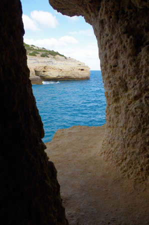 Carvalho beach in Carvoeiro, Lagoa. Famous travel destination in Algarve, Portugalの写真素材