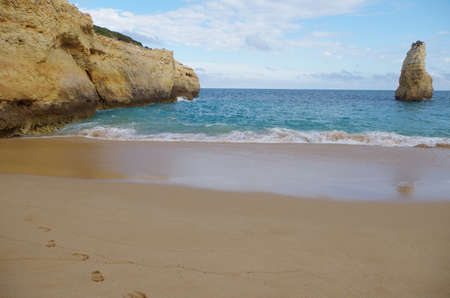 Carvalho beach in Carvoeiro, Lagoa. Famous travel destination in Algarve, Portugalの写真素材