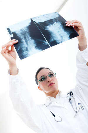 Radiography on white background