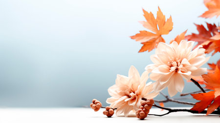 Vibrant autumn leaves watercolor abstract natural art background. AI illustration for designed header, banner, web, wall, greeting cards, poster, wallpaper, wedding invitations, leaflets. AI generatedの素材