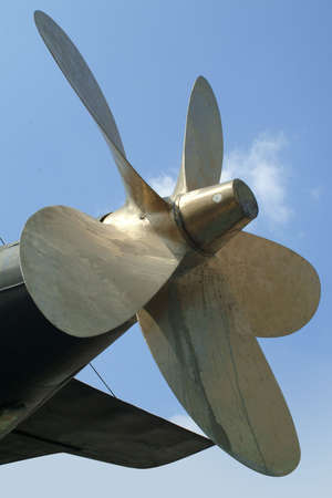 Propeller of an old submarineの写真素材