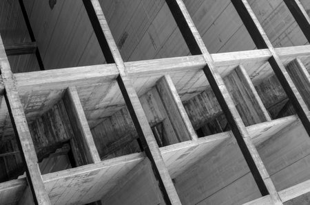abstract of a new building construction for background used - black and white