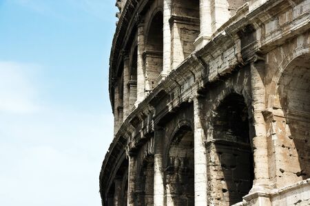 The ancient ruins of Roman coliseum. Italy.の写真素材