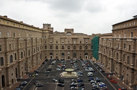 Square inside Vatican courtyard. Europe.のeditorial素材