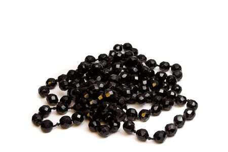 Beautiful glass beads for woman isolated on whiteの写真素材