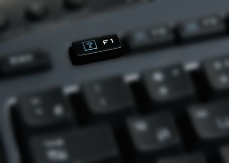 Part of computer keyboard with f1 buttonの写真素材