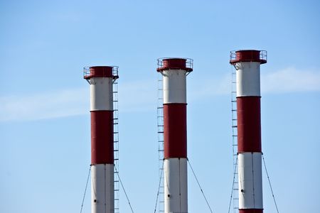 The chimneys without of any smoke and dirtyの写真素材