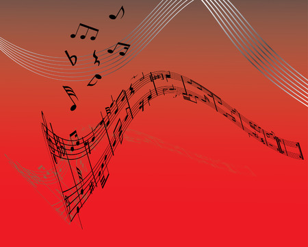 Abstract music background with different notes and linesのイラスト素材