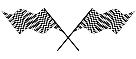 Black and white checked racing flag. Vector illustration. のイラスト素材