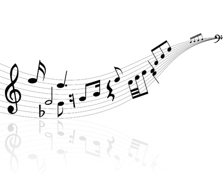 Musical notes background with lines. Vector illustration.のイラスト素材