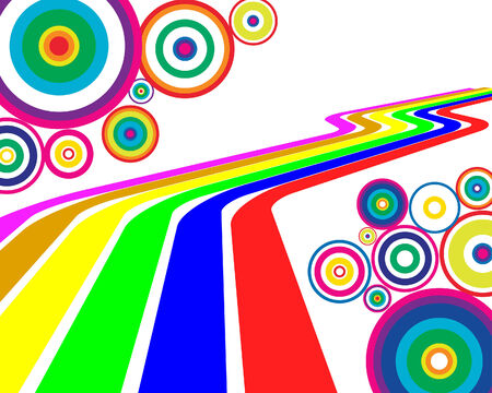 Circle stroke elements vector background in different colorsのイラスト素材