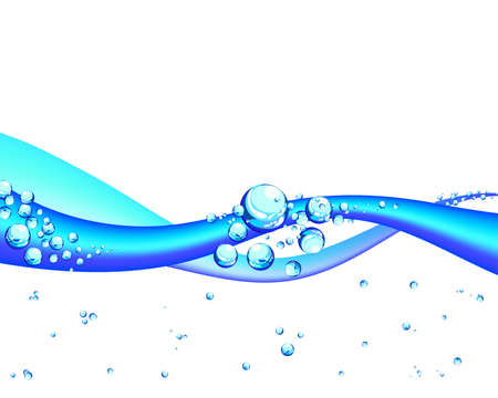 Abstract water vector background with bubbles of airのイラスト素材