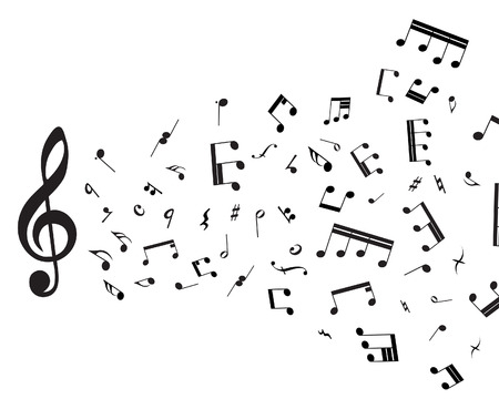 Musical notes staff theme for use in web designのイラスト素材