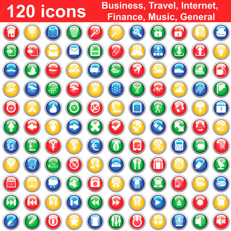 Biggest collection of 120  different icons for using in web designのイラスト素材