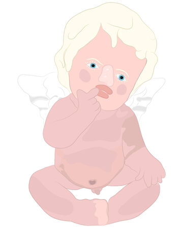 Beautiful angel boy for design use. Vector illustration.のイラスト素材