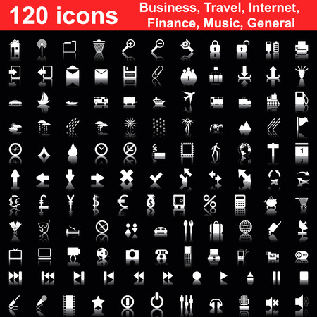 Biggest collection of 120  different icons for using in web designのイラスト素材
