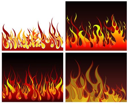 Inferno fire vector backgrounds set  for design useのイラスト素材